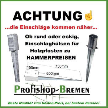 Einschlaghülse für Pfosten 120x120 mm