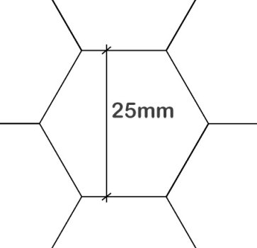 Sechseckdraht grün // Höhe 100 cm // Länge 25 Meter // Maschenweite 25x25 mm