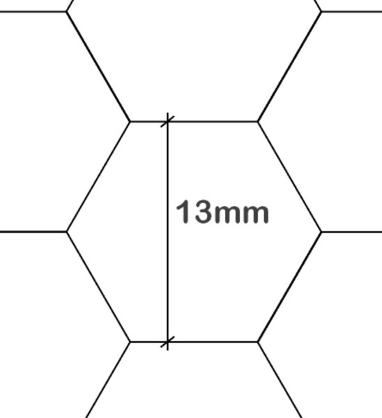 Sechseckdraht verzinkt / Höhe 50 cm / Länge 25 Meter / Maschenweite 13x13 mm